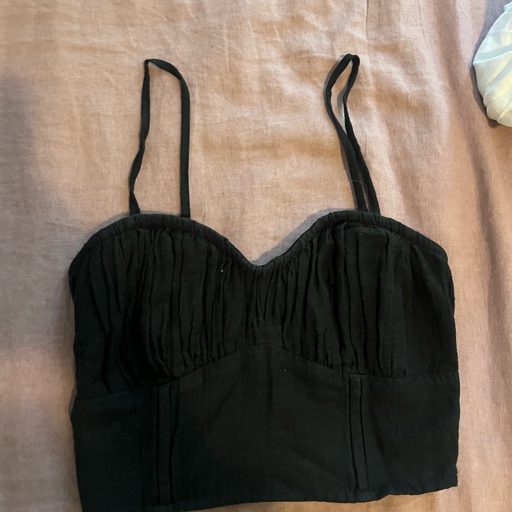 American Eagle Crop Top Black